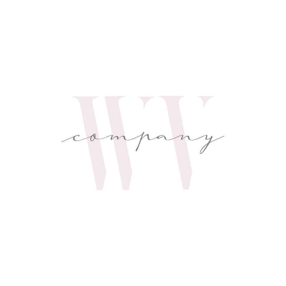 WV Beauty Initial Template Vector Design