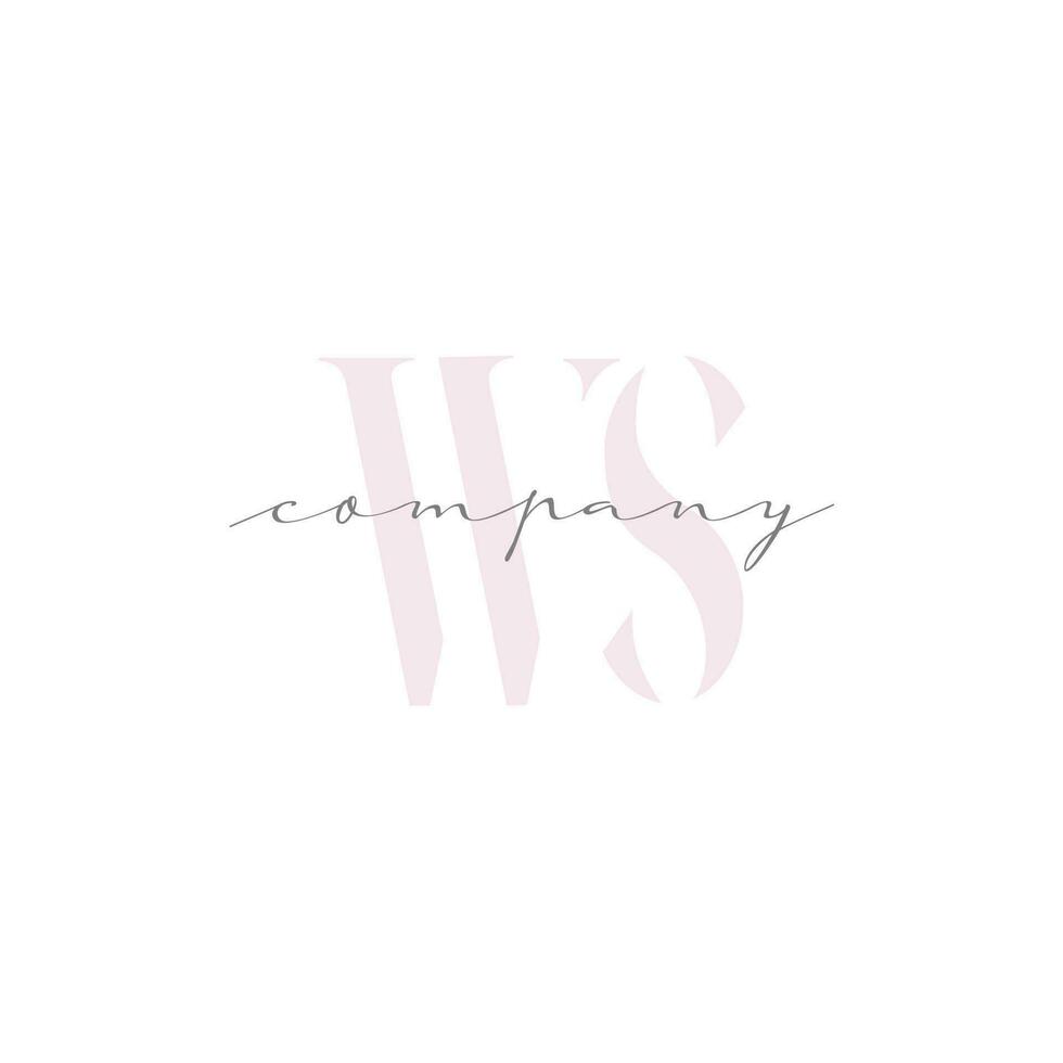 WS Beauty Initial Template Vector Design