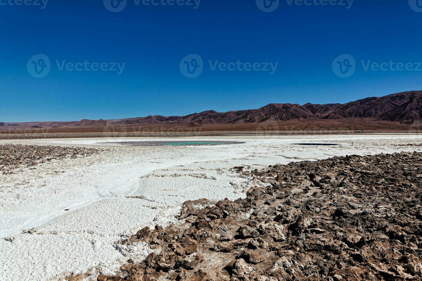 Landscape of the Hidden Baltinache Lagoons - Atacama Desert - Chile. photo