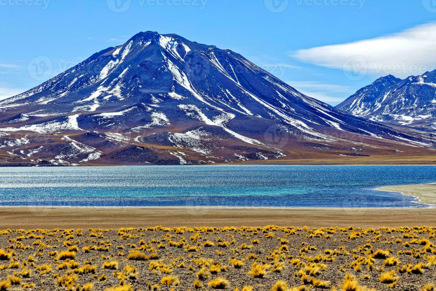 Miscanti Altiplanic Lagoon in the Atacama Desert - San Pedro de Atacama. photo