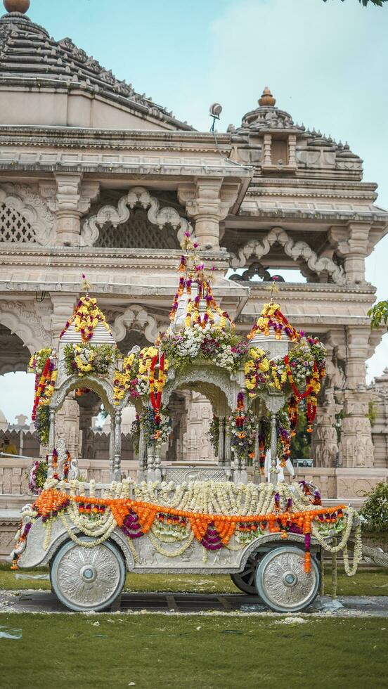 Rath of God Jagannath Balaram  and Goddess Suvadra as ritual. Iskcon rath jatra festival photo