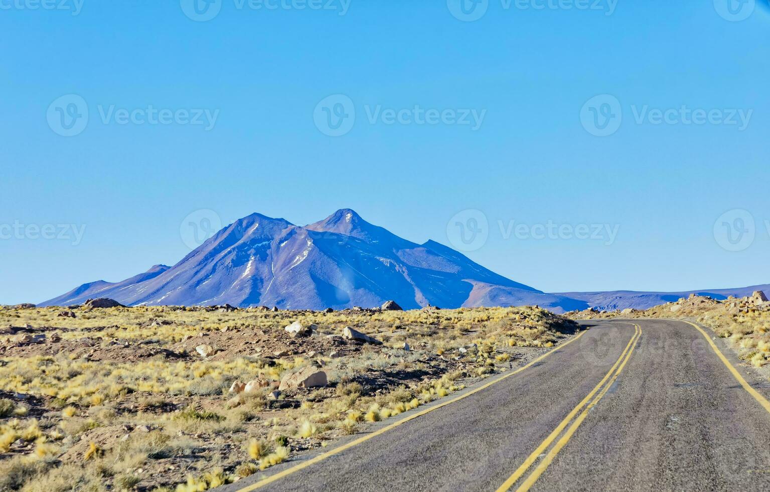 Landscapes on the way to the Altiplanic Lagoons in the Atacama Desert - San Pedro de Atacama - Chile photo