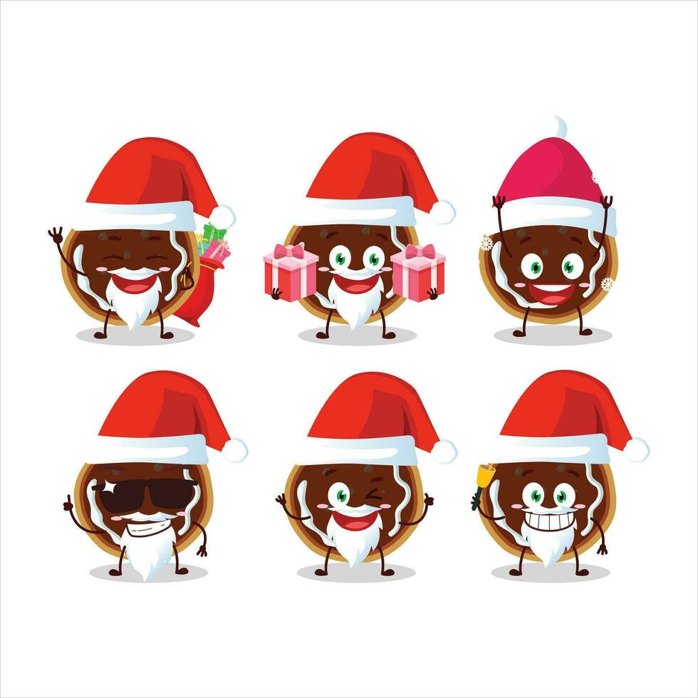 Santa Claus emoticons with cookies with jam cartoon character vector