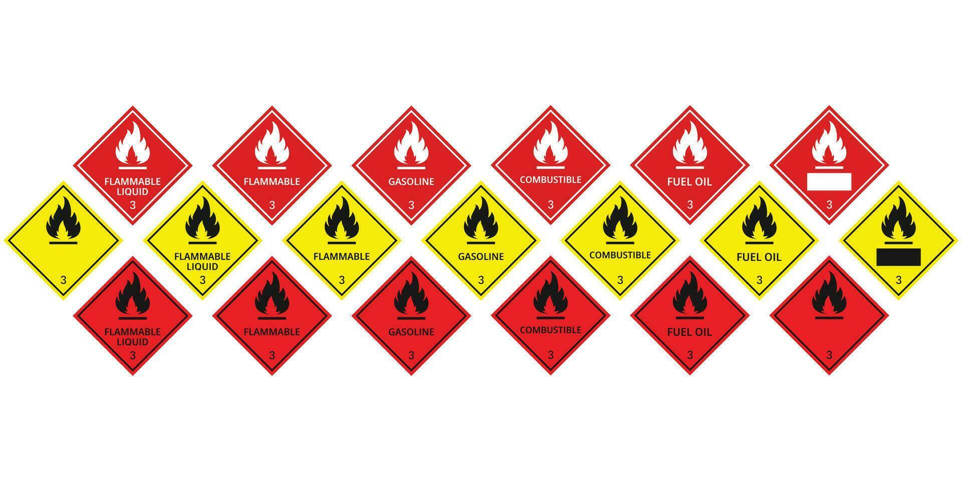 inflamable líquidos advertencia signo. advertencia símbolo, clase 3 peligro advertencia signo. vector ilustración