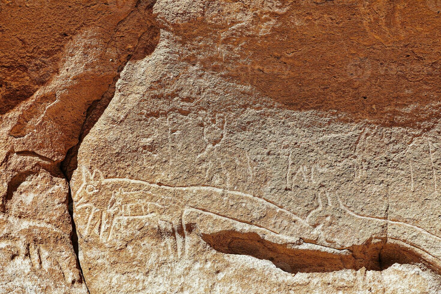 Yerbas Buenas Archaeological Site - Chile. Cave Paintings - Atacama Desert. San Pedro de Atacama. photo