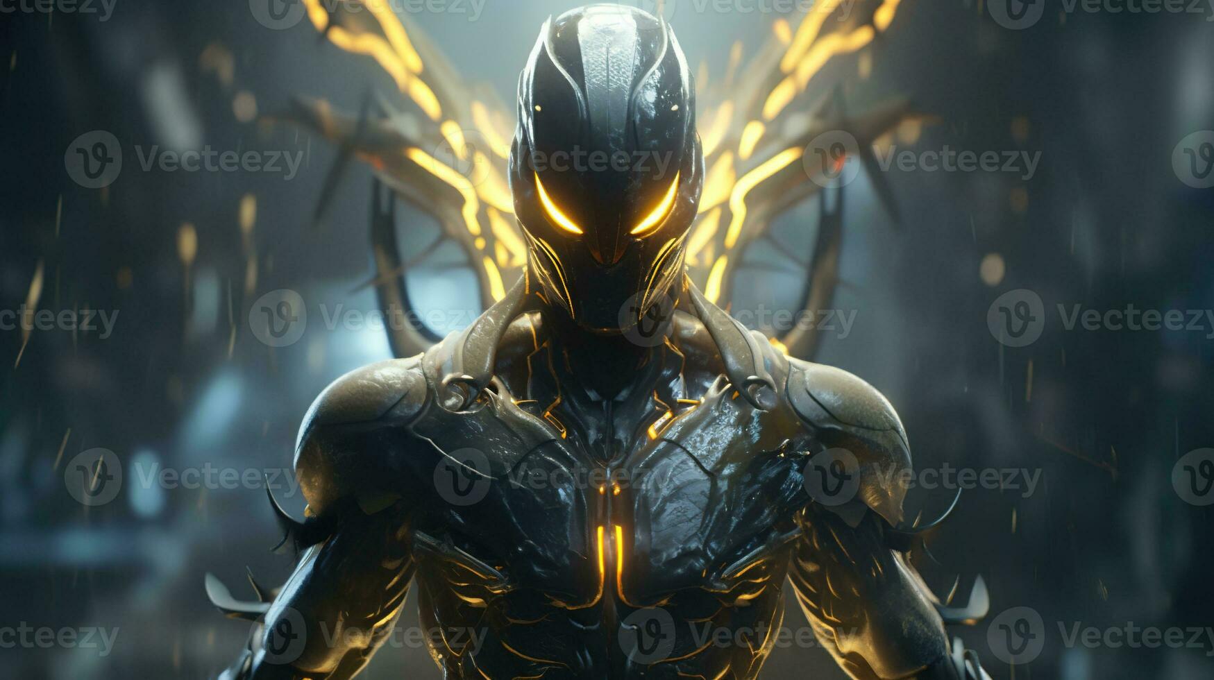 super villain is a supernatural entity, digital art illustration, Generative AI photo