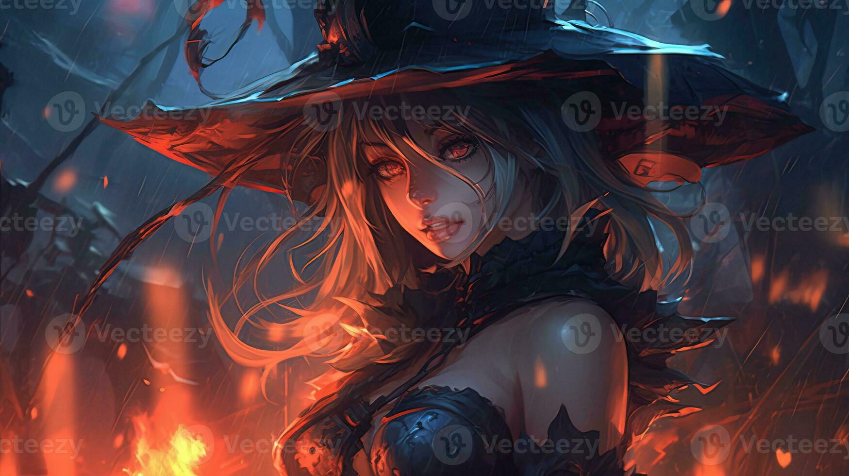 hateful witch is driven by egotism, digital art illustration, Generative AI photo