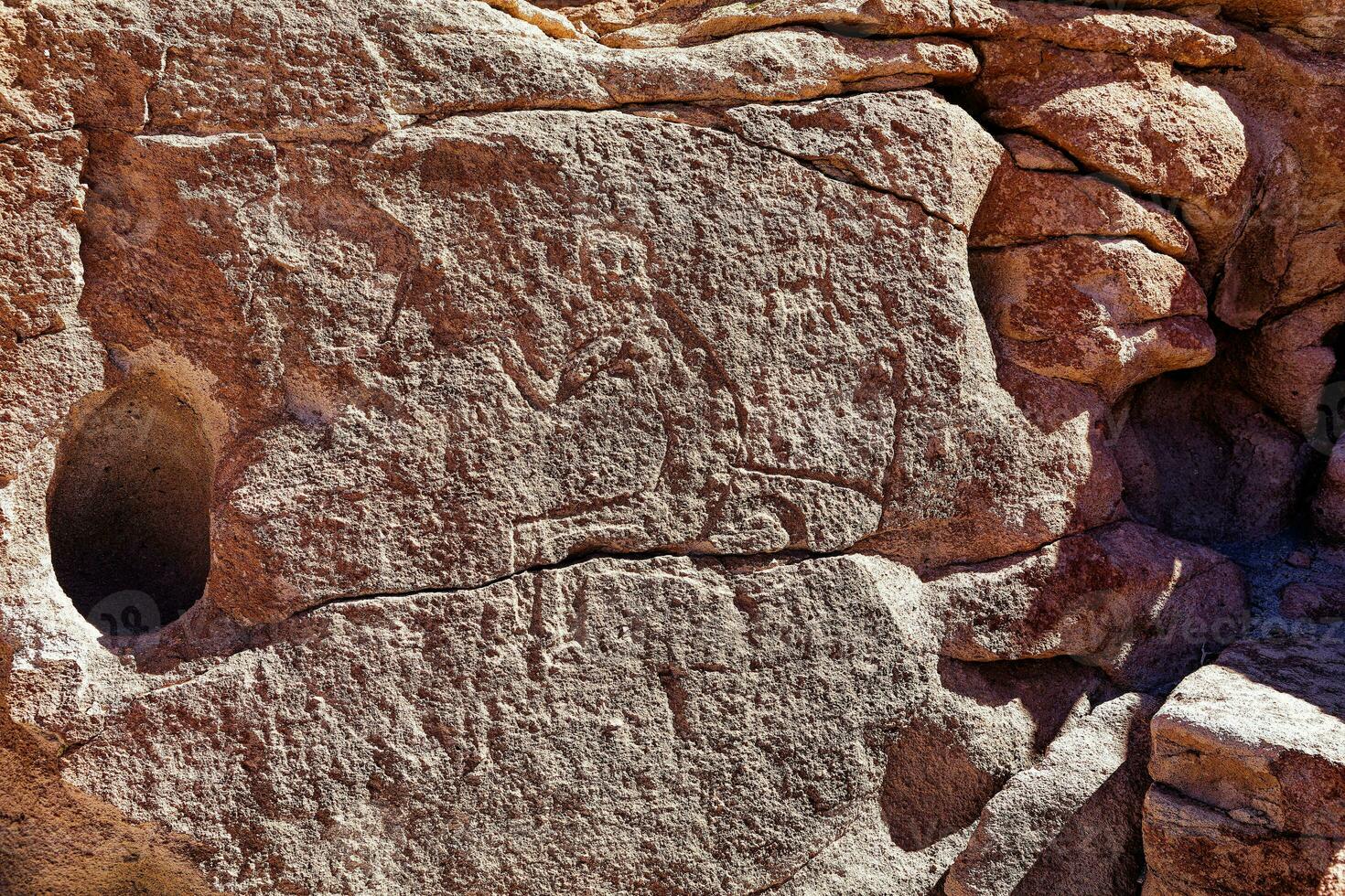 Yerbas Buenas Archaeological Site - Chile. Cave Paintings - Atacama Desert. San Pedro de Atacama. photo
