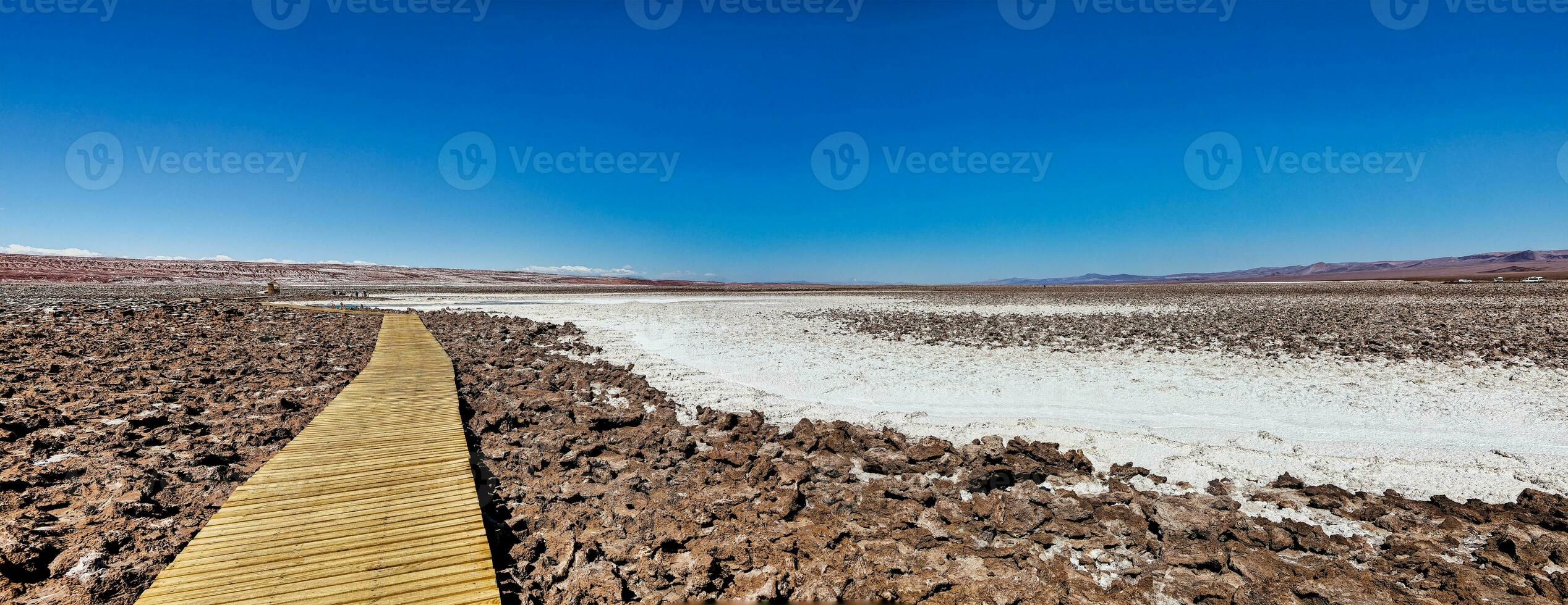 Landscape of the Hidden Baltinache Lagoons - Atacama Desert - Chile. photo