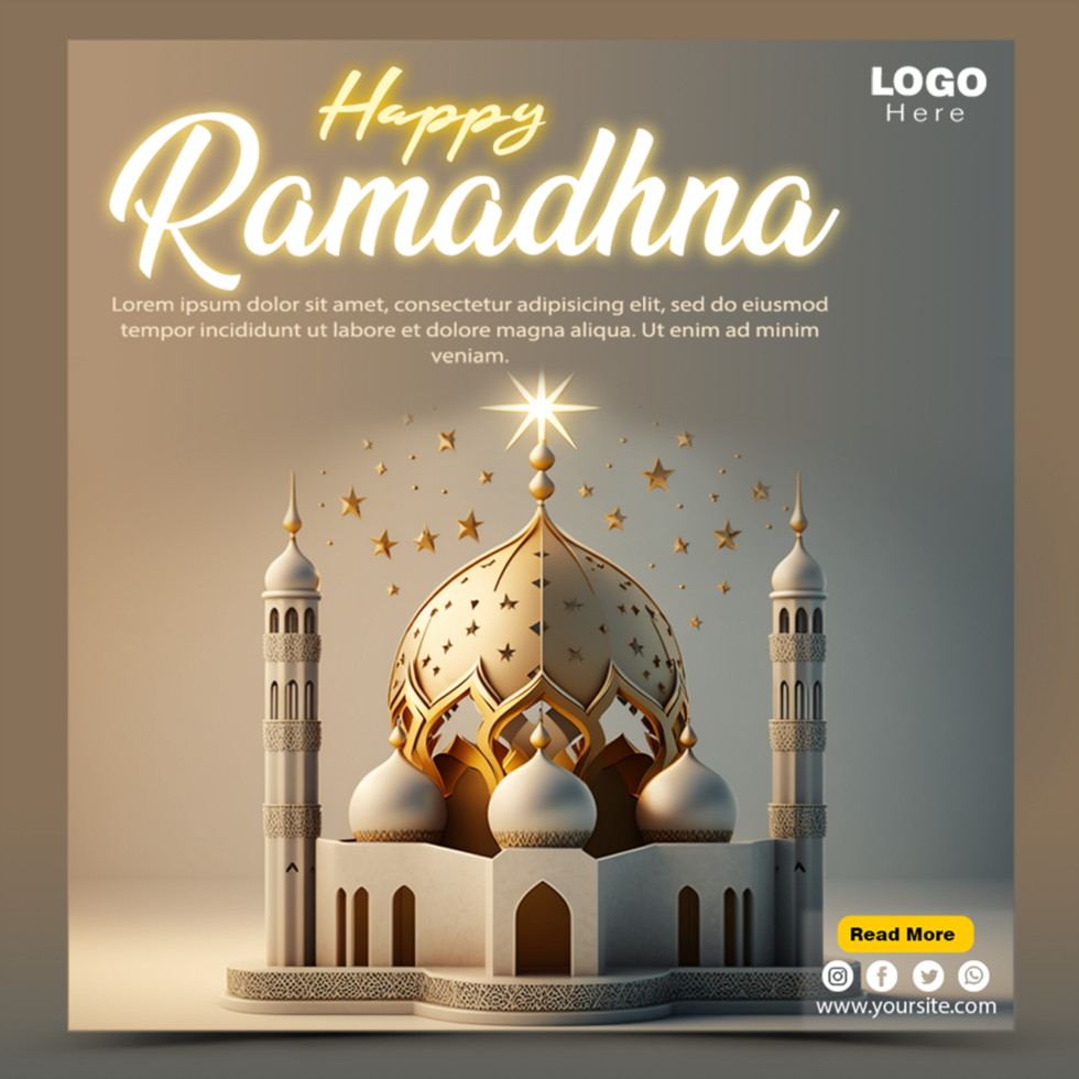 Ramadan kareem traditioneel Islamitisch festival religieus sociaal media banier psd