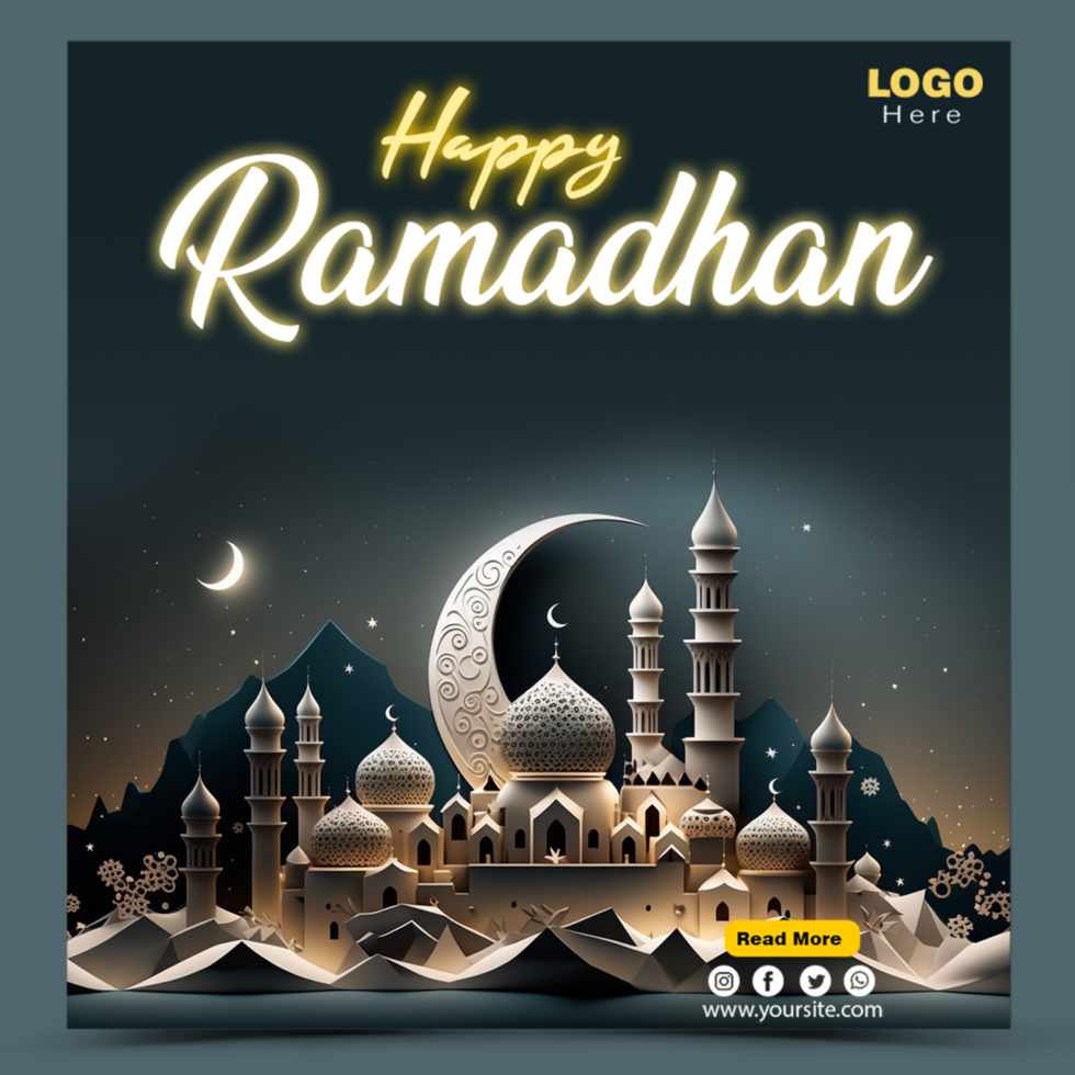 Ramadan and Eid Islamic Podium 3D Product Display Sale Banner Background, Ramadan sale social media post psd