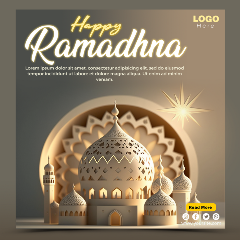 Ramadan kareem social médias modèle avec islamique Contexte conception psd