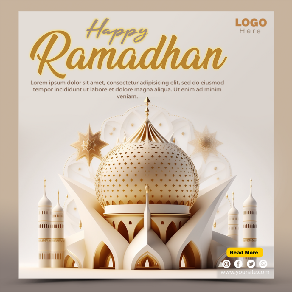 Ramadan Kareem social media template with islamic background design psd