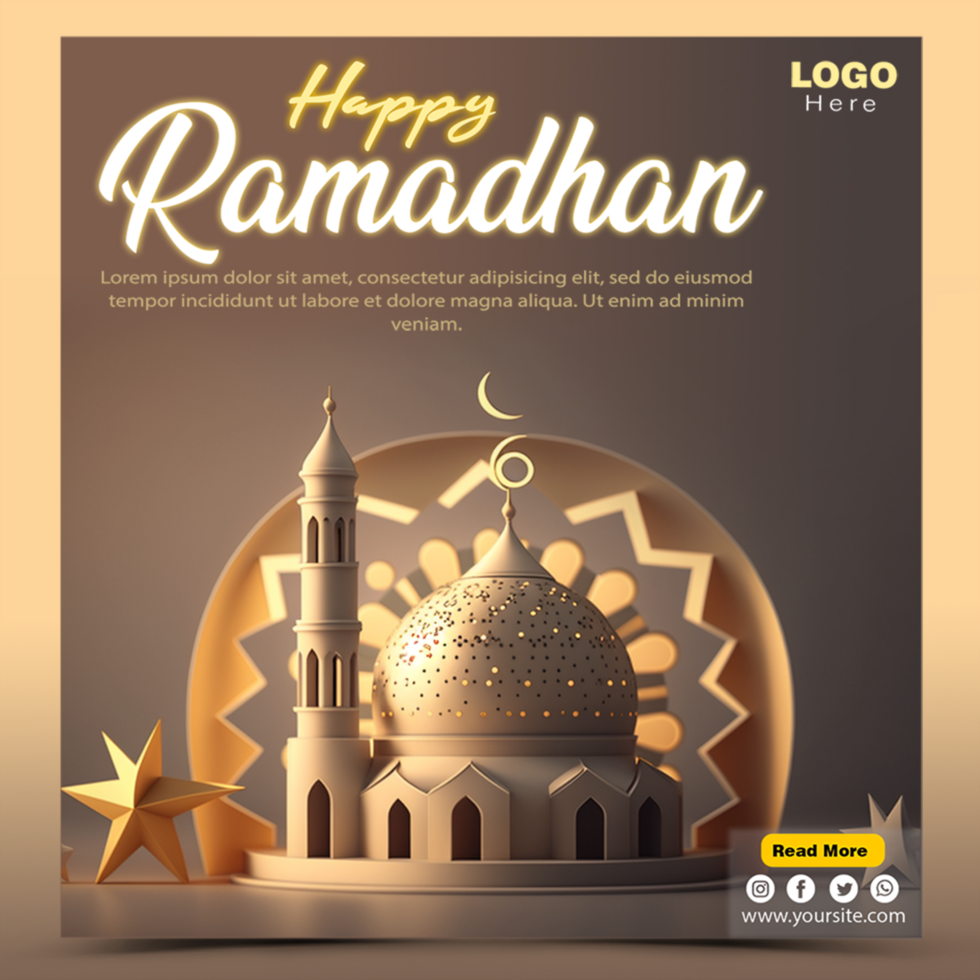 contento Ramadan islamico mese sociale media inviare modello psd