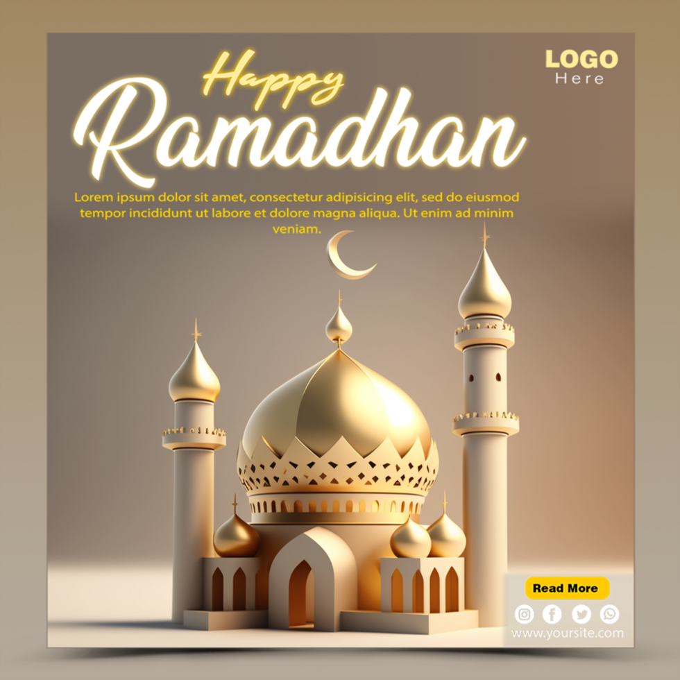 Ramadã kareem tradicional islâmico festival religioso social meios de comunicação bandeira psd