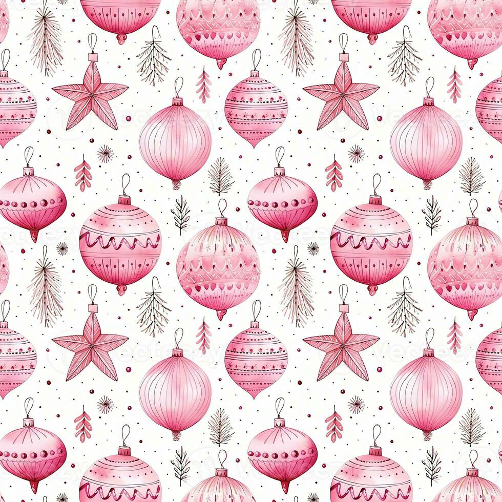 Watercolor Christmas seampless pattern. Perfect as digital paper, wrapping paper, fabric, wallpaper, scrapbooking photo