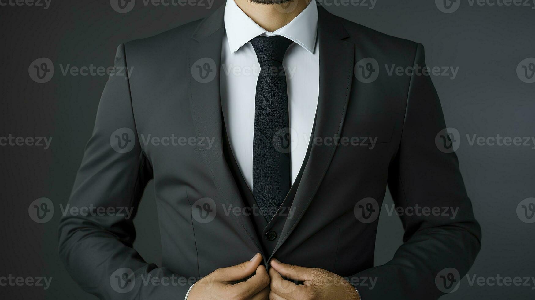 Capturing the Essence of a Man in a Tailored Suit. Generative AI photo