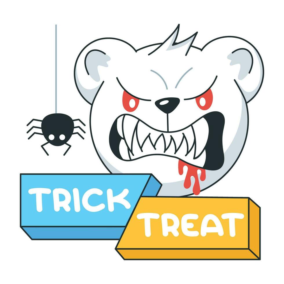 Trendy Evil Bear vector