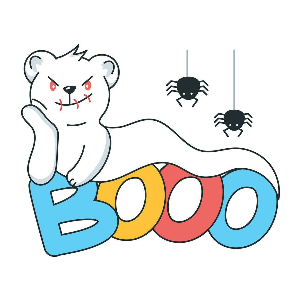 Trendy Ghost Halloween vector