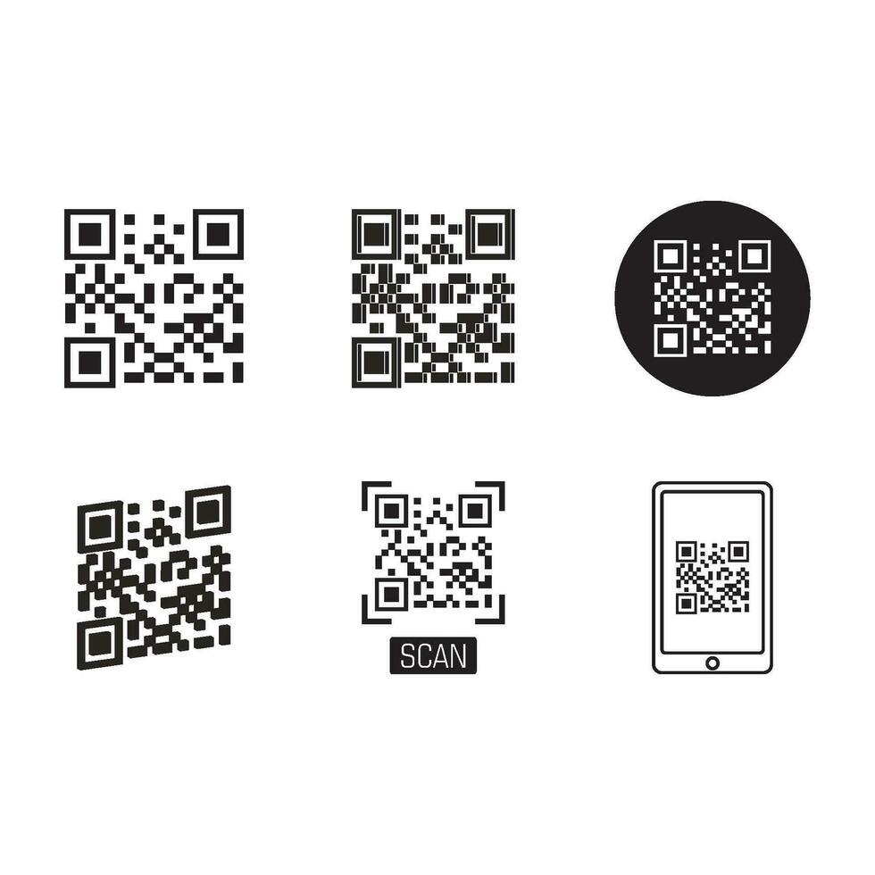 qr código icono vector