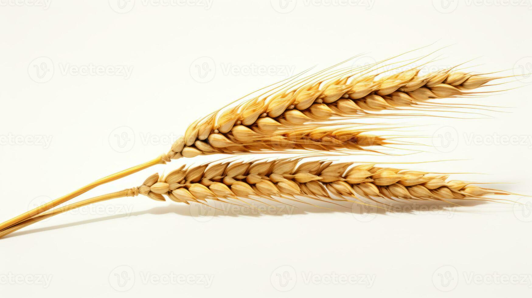 two ears of wheat on a white background ai generative photo