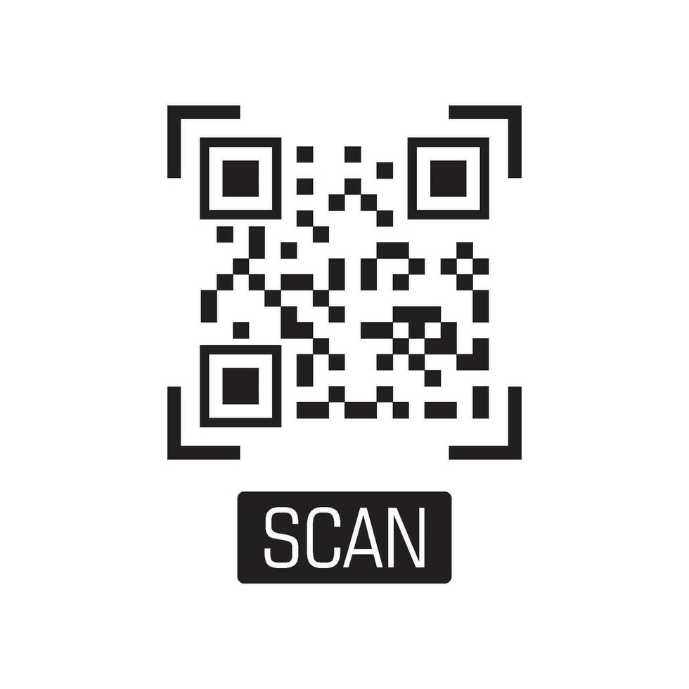 qr código icono vector