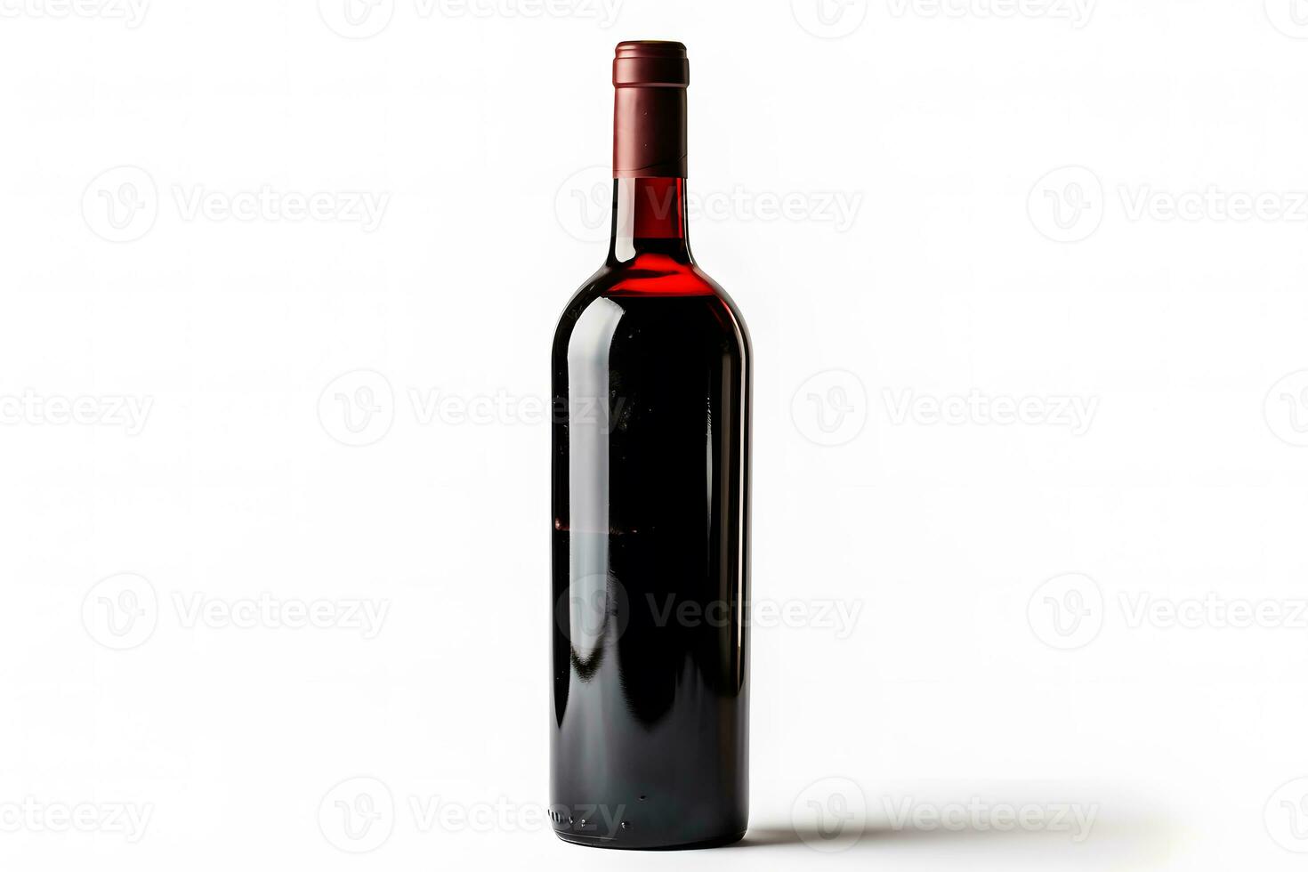 Bottle of red wine without a label. Neural network AI generated photo