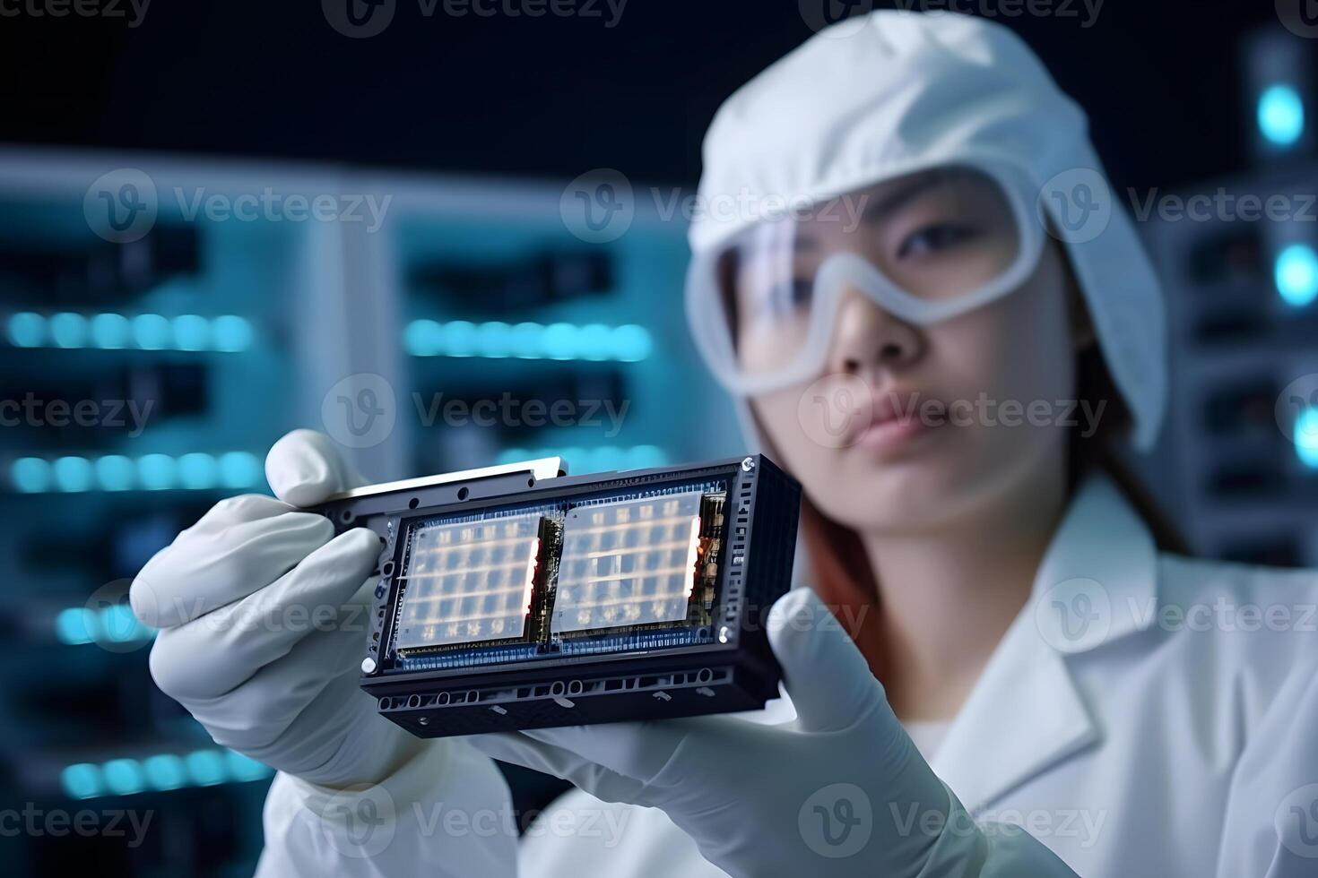 Presentation of a new battery for an electric car. Neural network AI generated photo