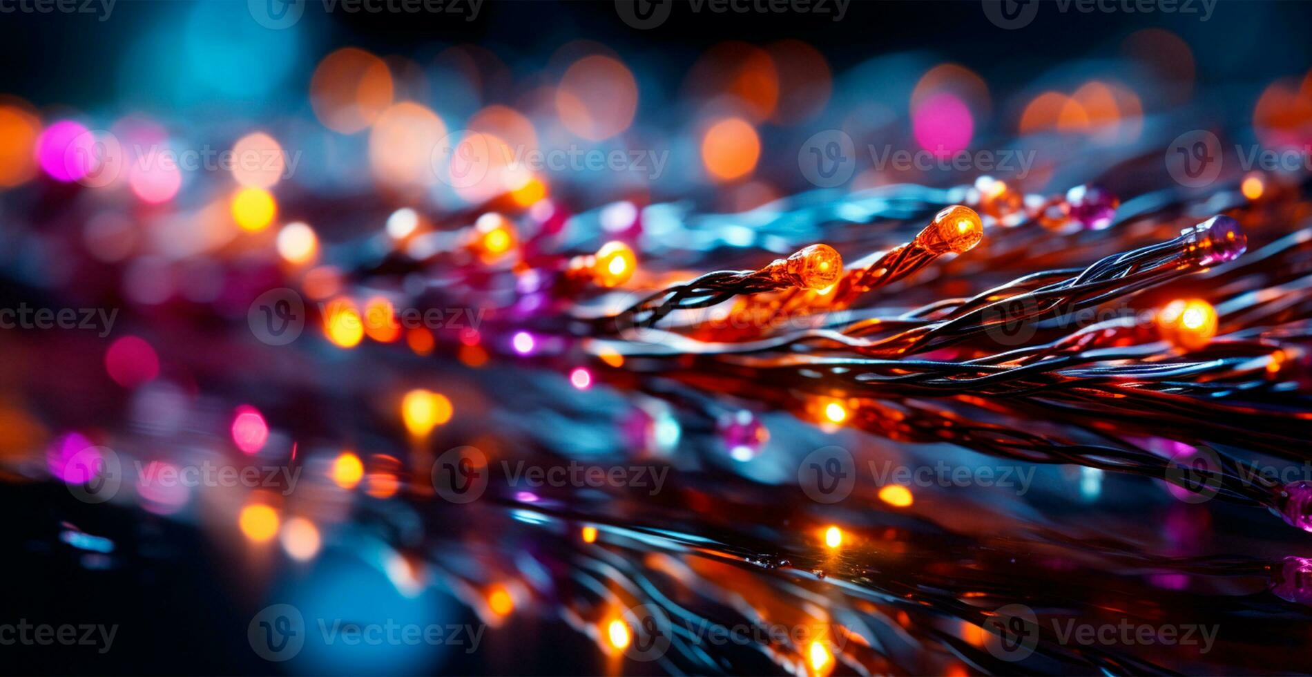 Small bright light bulbs, micro diodes - AI generated image photo