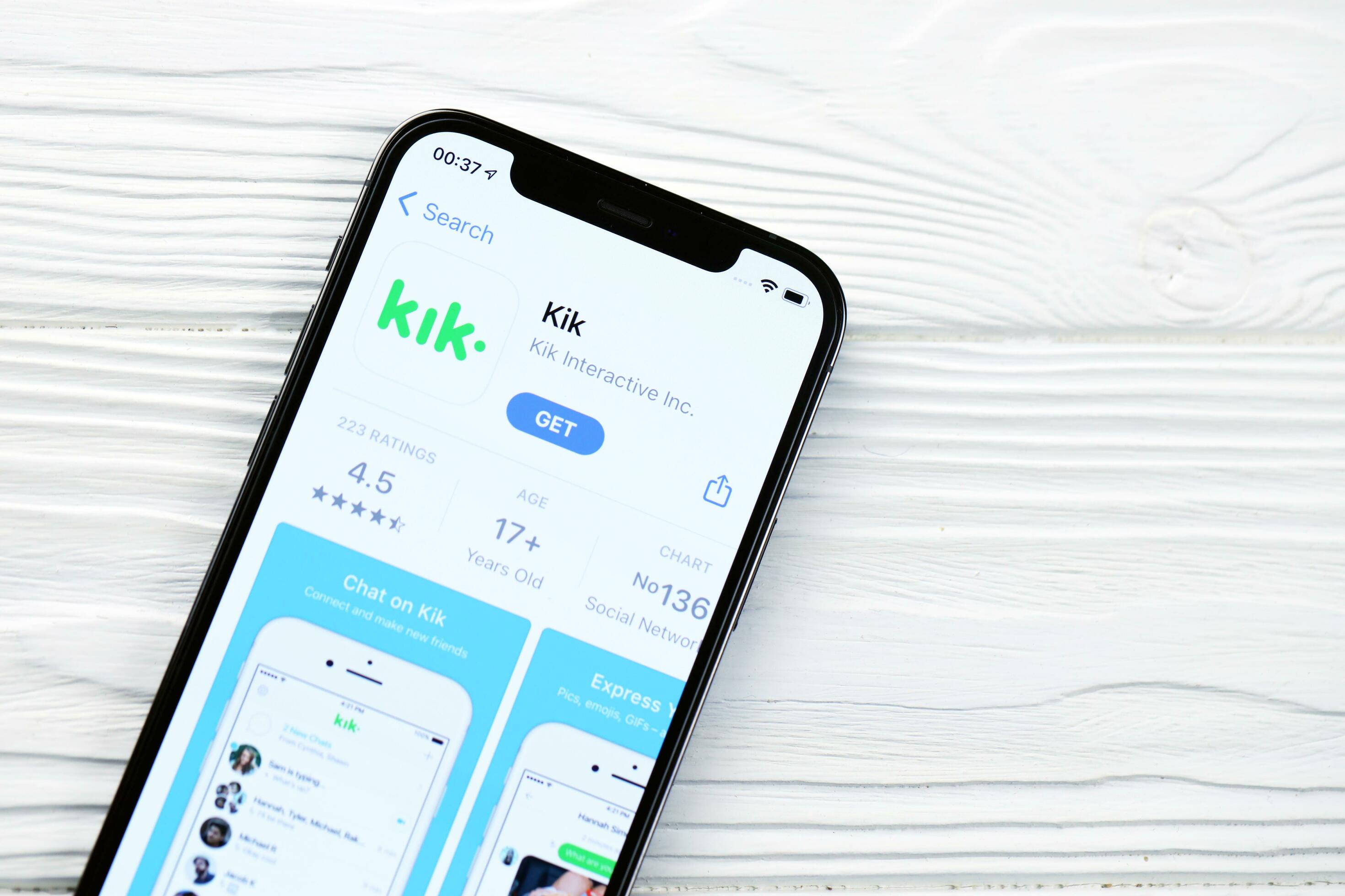 KHARKOV, UKRAINE - MARCH 5, 2021 Kik icon and application from App