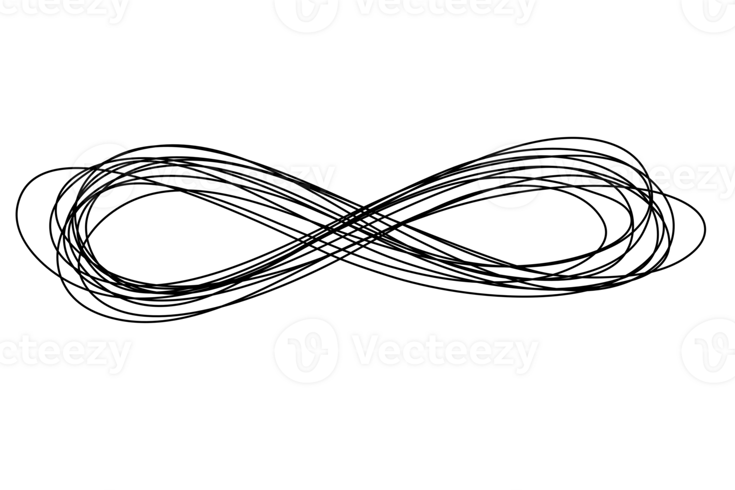 oneindigheid teken hand- getrokken vector illustratie. lijnen, vorm uitkomen grunge eindeloos symbool achtergrond en structuur geïsoleerd Aan wit achtergrond, ontwerp element png