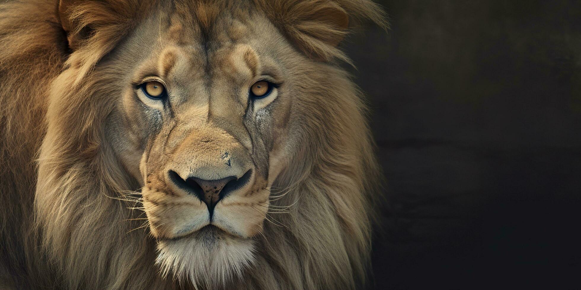 Close up of an African lion. Generative AI photo