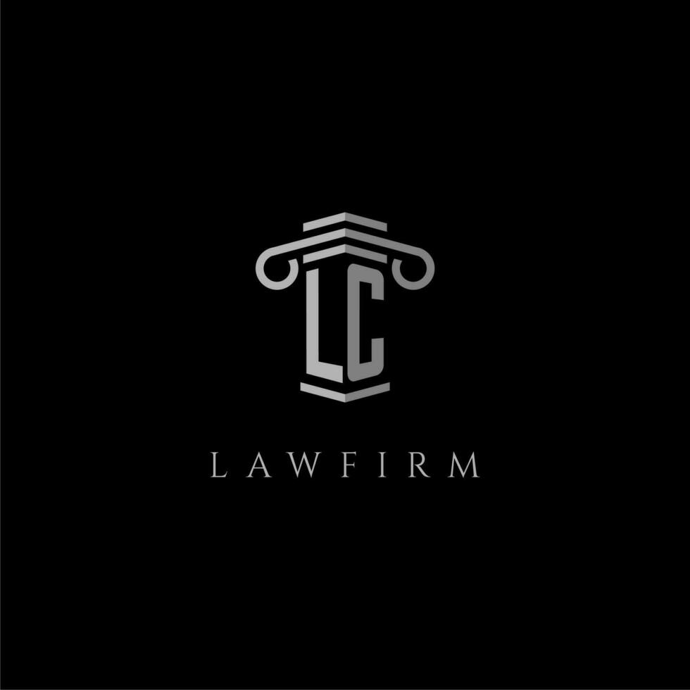 LC initial monogram logo lawfirm with pillar design vector