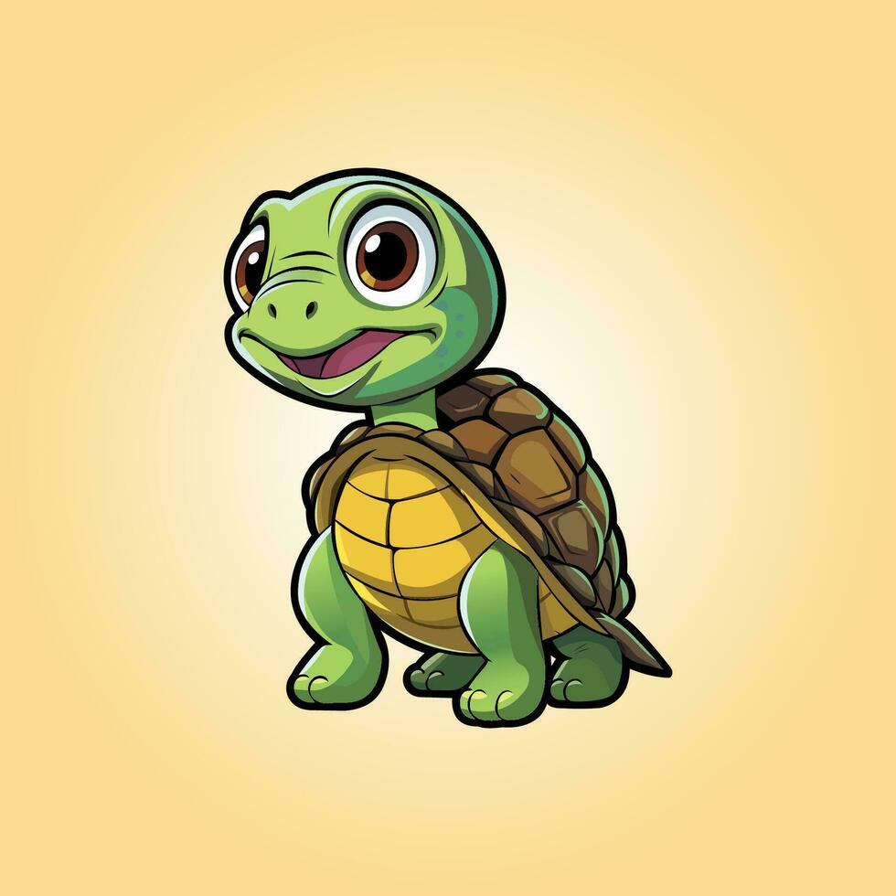 Vector cute cartoon turtle illustration