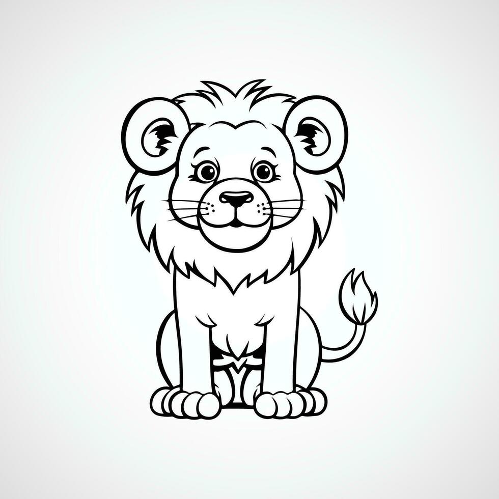 Vector lion cartoon illustration template