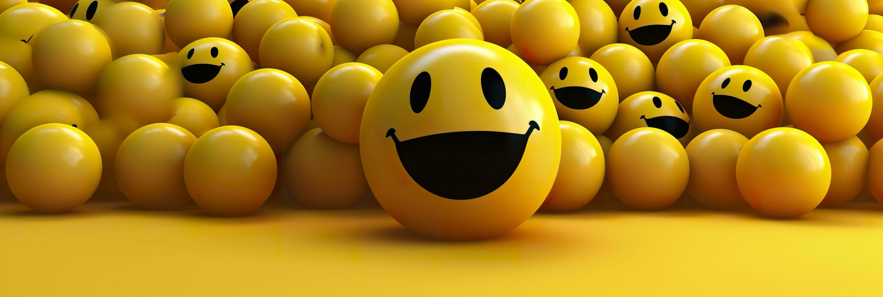 Happy and laughing emoticons 3d rendering background, social media and communications concept. AI Generative photo