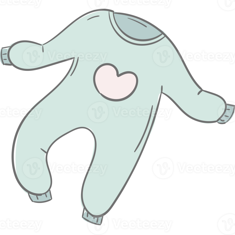 Baby Bodysuit Doodle Illustration PNG Transparent Background