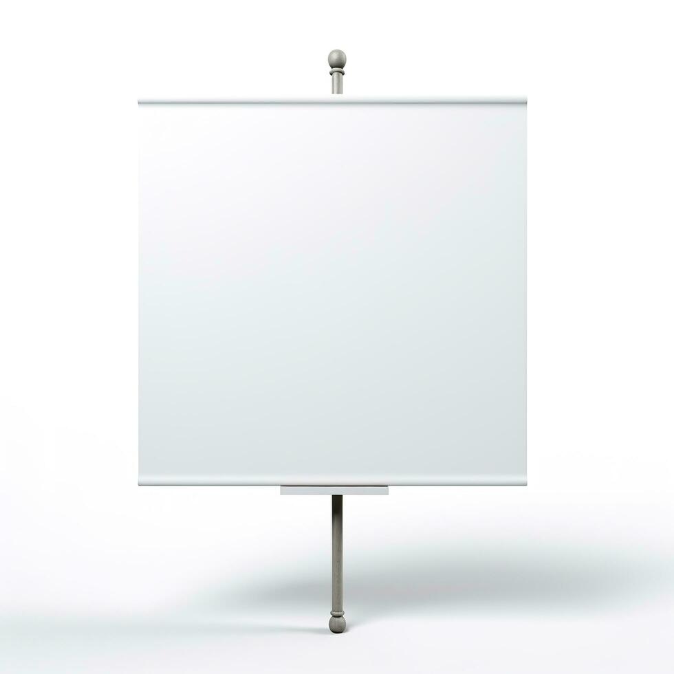 blank whiteboard on the wall. Generative AI photo