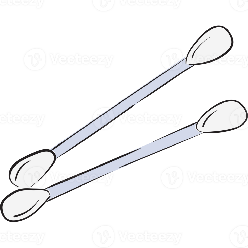 Cotton Bud Doodle Isolated Transparent Background PNG Illustration