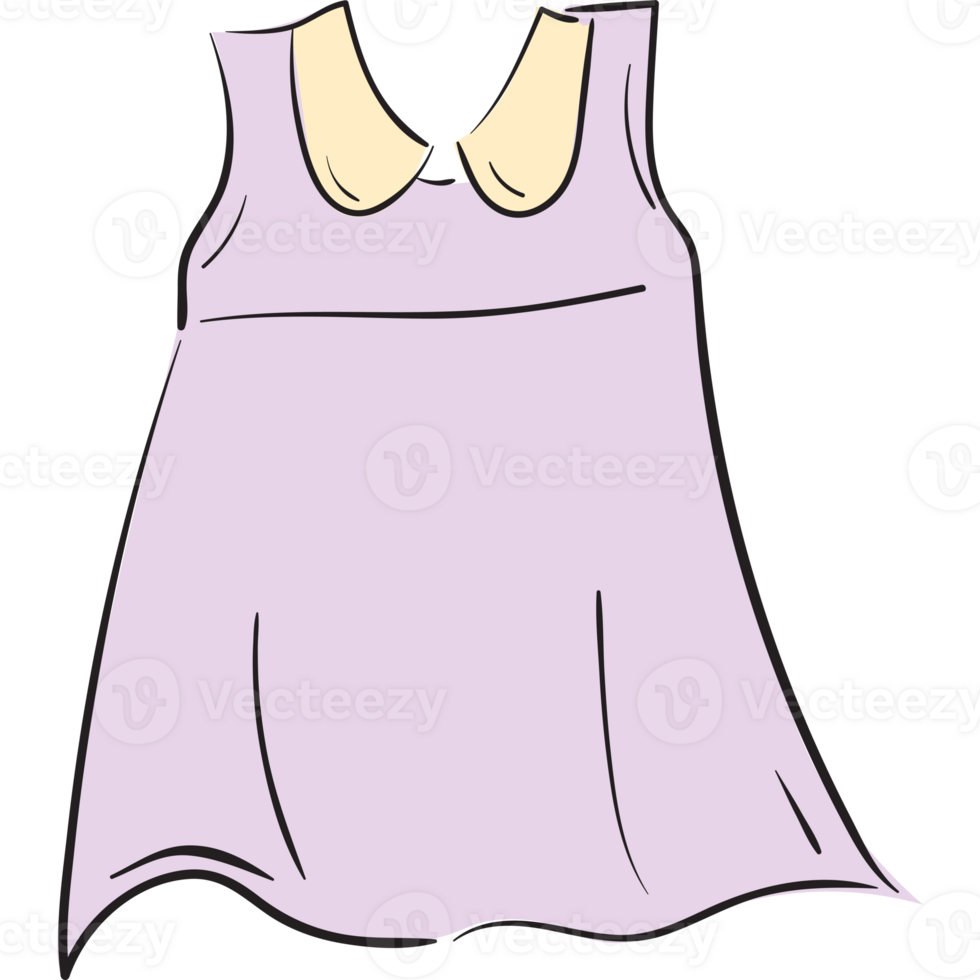 Girls Clothes Doodle Isolated Transparent Background PNG Illustration