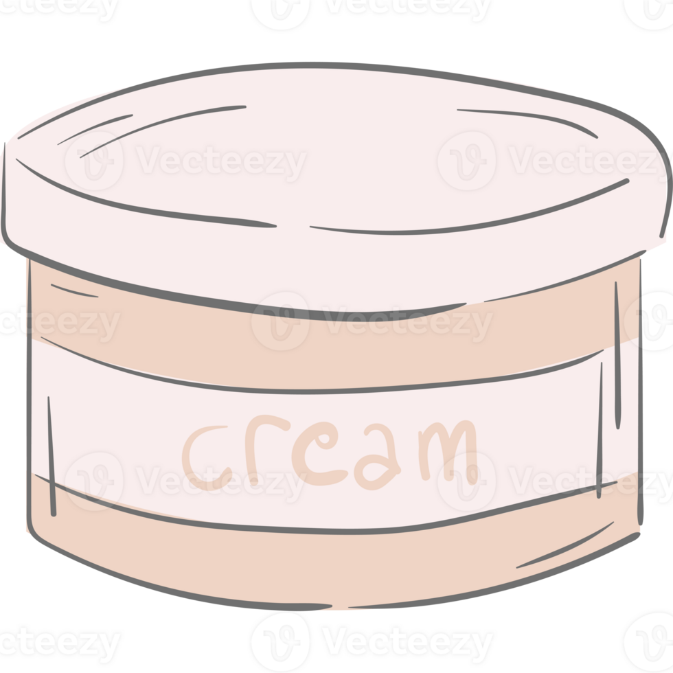 Baby Cream Doodle Illustration PNG Transparent Background