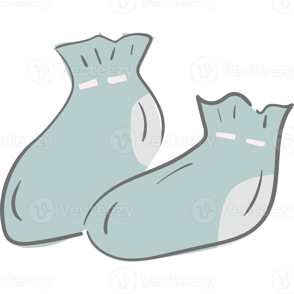 Baby Sock Doodle Illustration PNG Transparent Background
