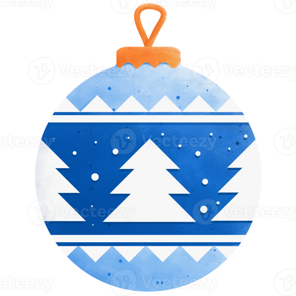 Christmas ball watercolour illustration. clipart for design. Christmas elements. isolated on transparent background. png
