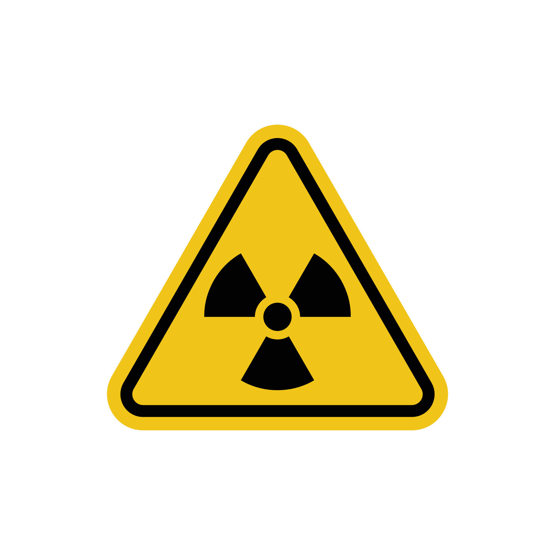 Radioactive hazard sign. Radioactive Material Radiation Label. Nuclear