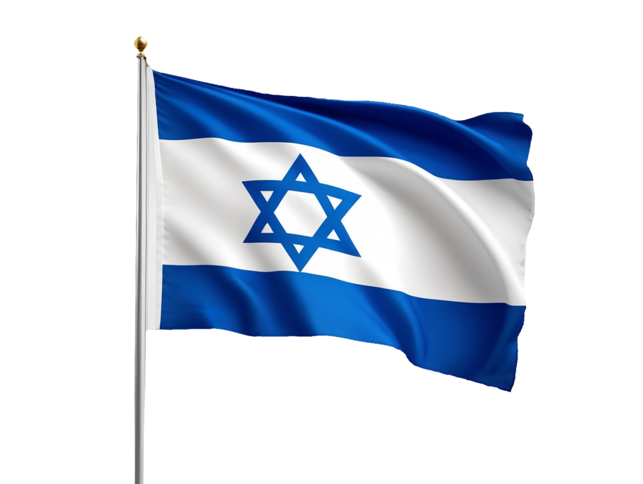 AI Generative Israel Flag on transparent Background png