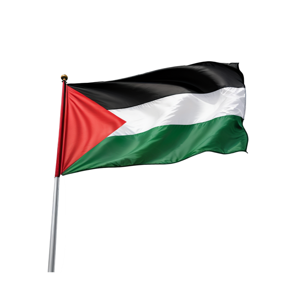 AI Generative Palestine flag on transparent background png