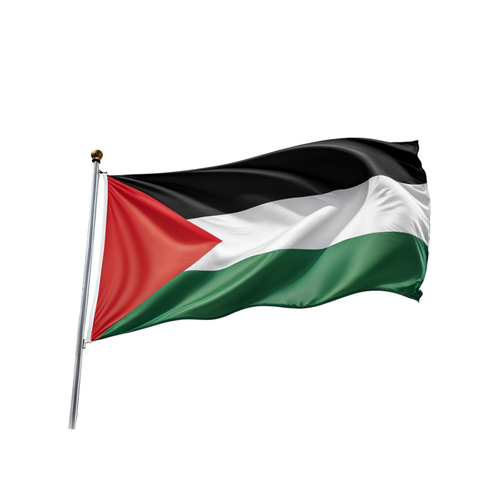 AI Generative Palestine flag on transparent background png