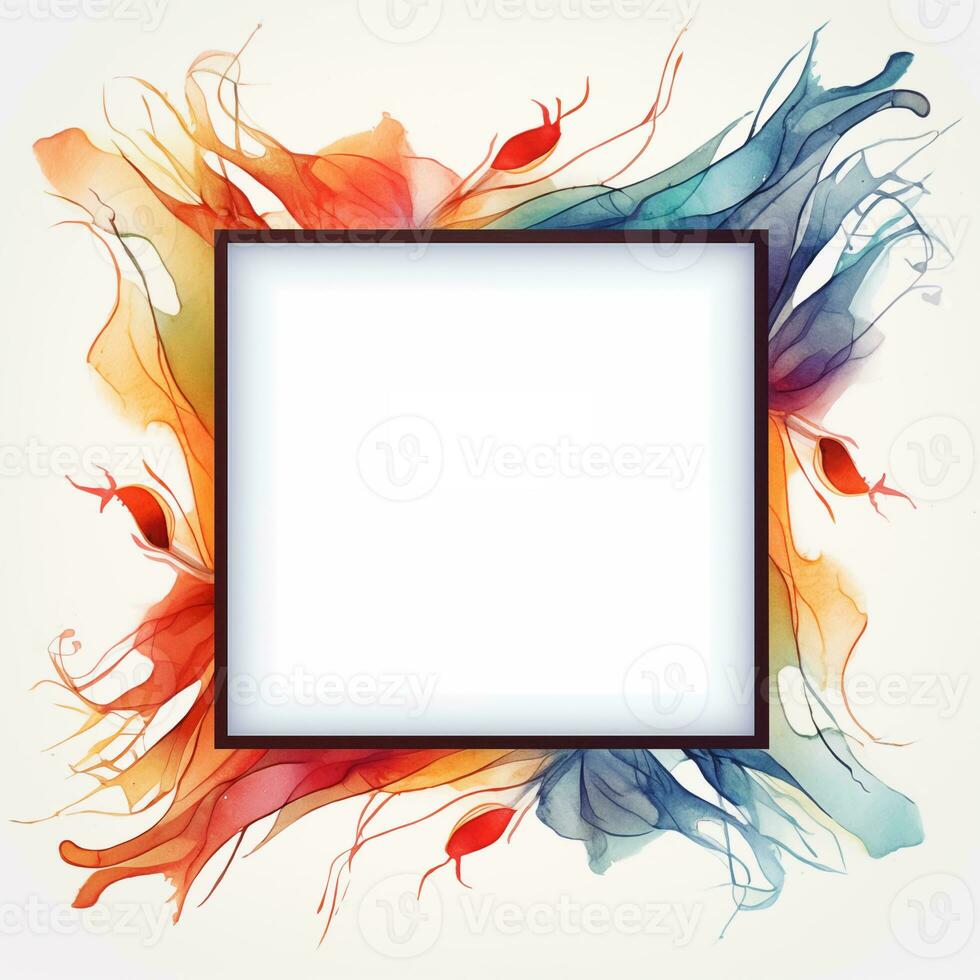 Colorful square frame on white background, post, header, cover, abstract photo
