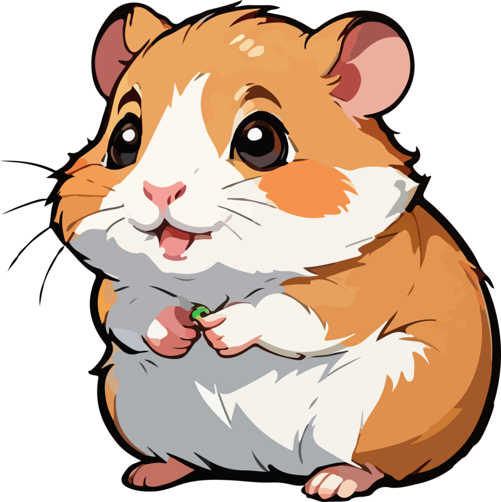 Cute Hamster Cartoon Clipart AI Generative png