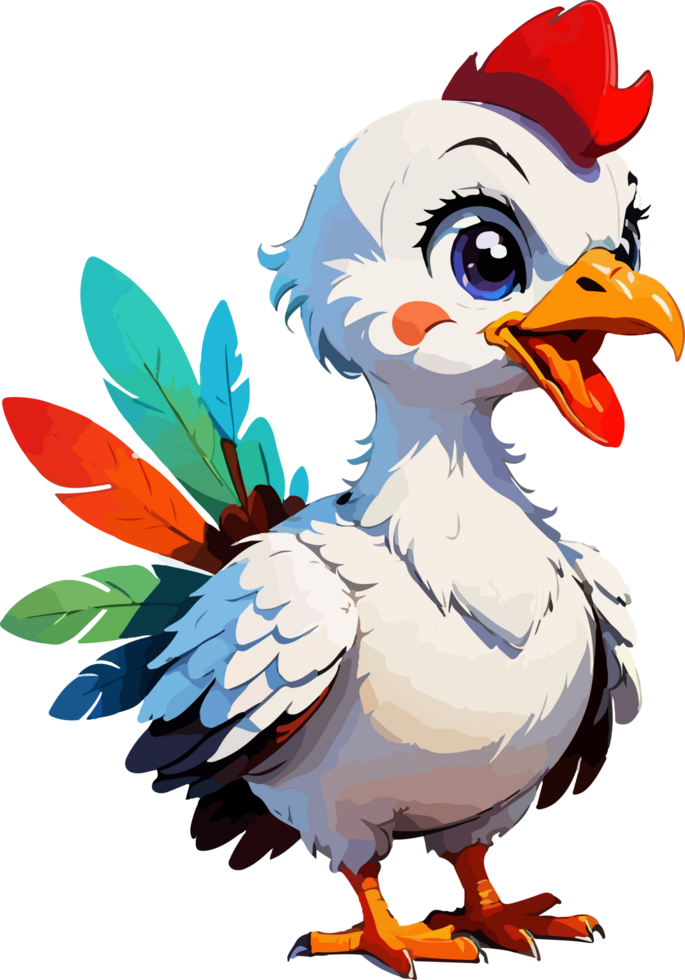 linda Turquía pollo dibujos animados clipart ai generativo png